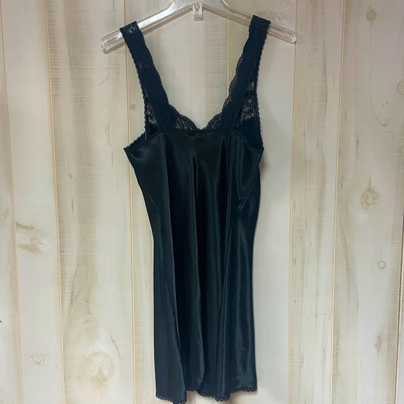 Vintage Christian Dior Black Lacy Full Slip Sz M - Picture 3 of 6